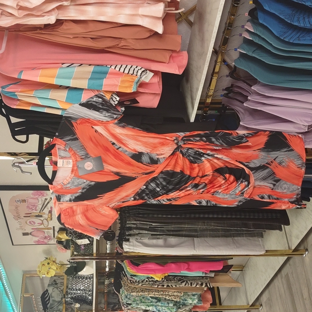 Black and orange dress